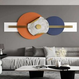 Blue & Gold Abstract Metal Wall Art