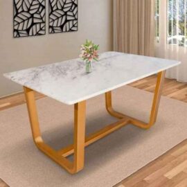 Stratus White Marble Dining Table