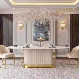 Rectilinear Feast Metal Dining Table