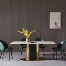 Emerald Glimmer Metal Dining Table