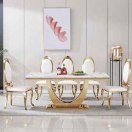 The Sterling Metal Dining Table (Gold)