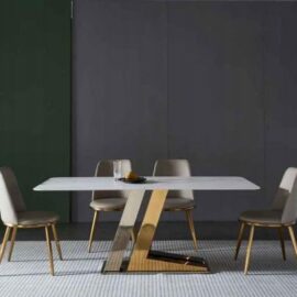 Argent & Aurum Metal Dining Table